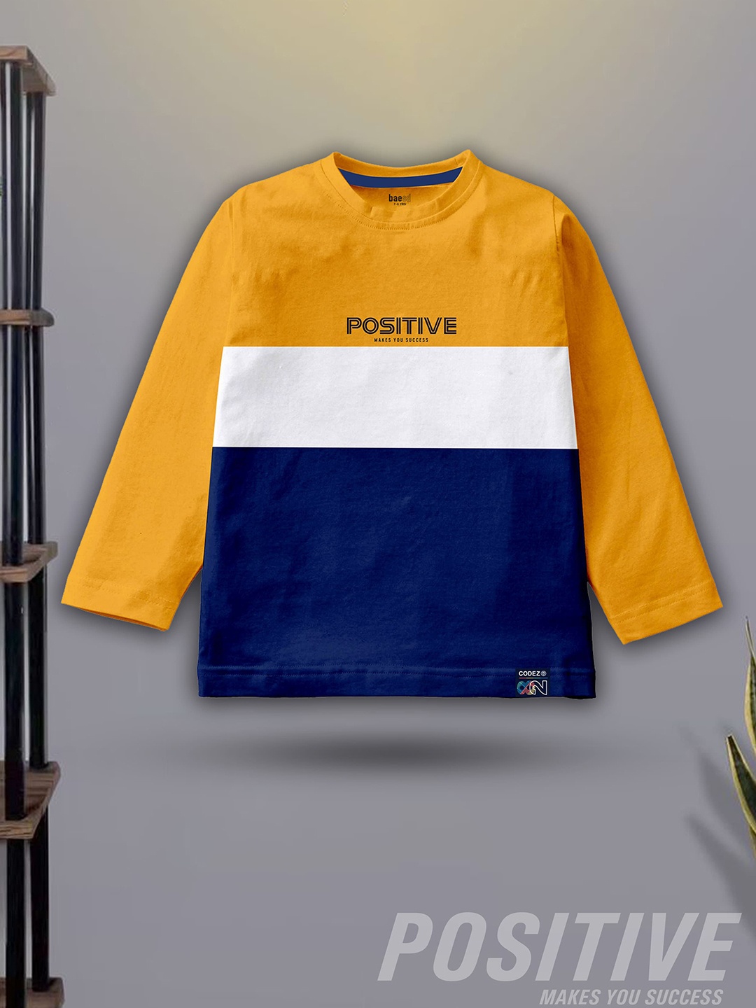 

BAESD Boys Colourblocked Round Neck Cotton T-shirt, Yellow