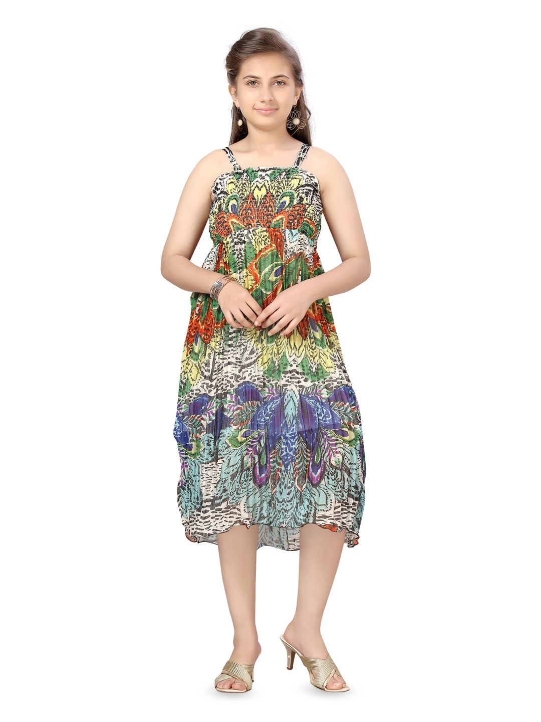 

BAESD Tropical Print Georgette Fit & Flare Dress, Multi