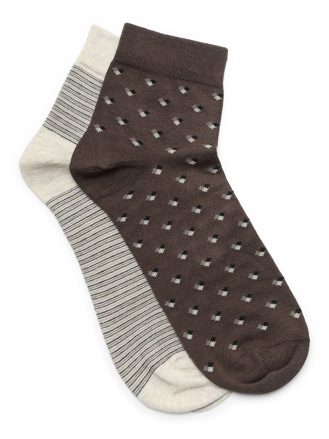 

Arrow Men Pack Of 2 Patterned Pure Cotton Ankle-Length Socks, Brown