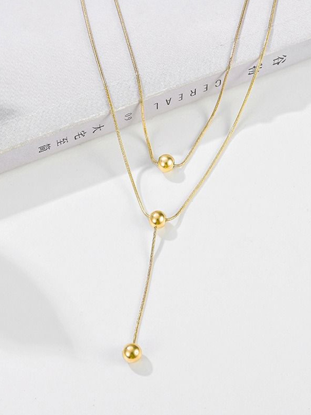 

MYKI Gold-Plated Stainless Steel Cubic Zirconia Layered Necklace