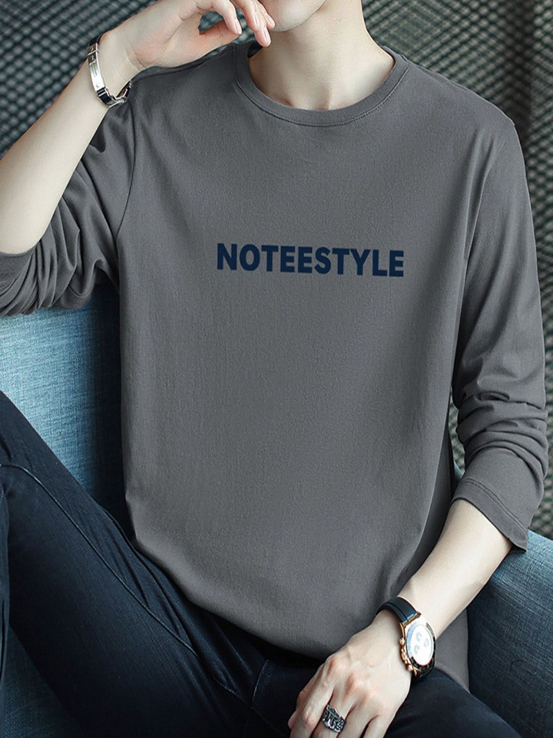 

StyleCast Men Cotton Typography Printed T-shirt, Grey