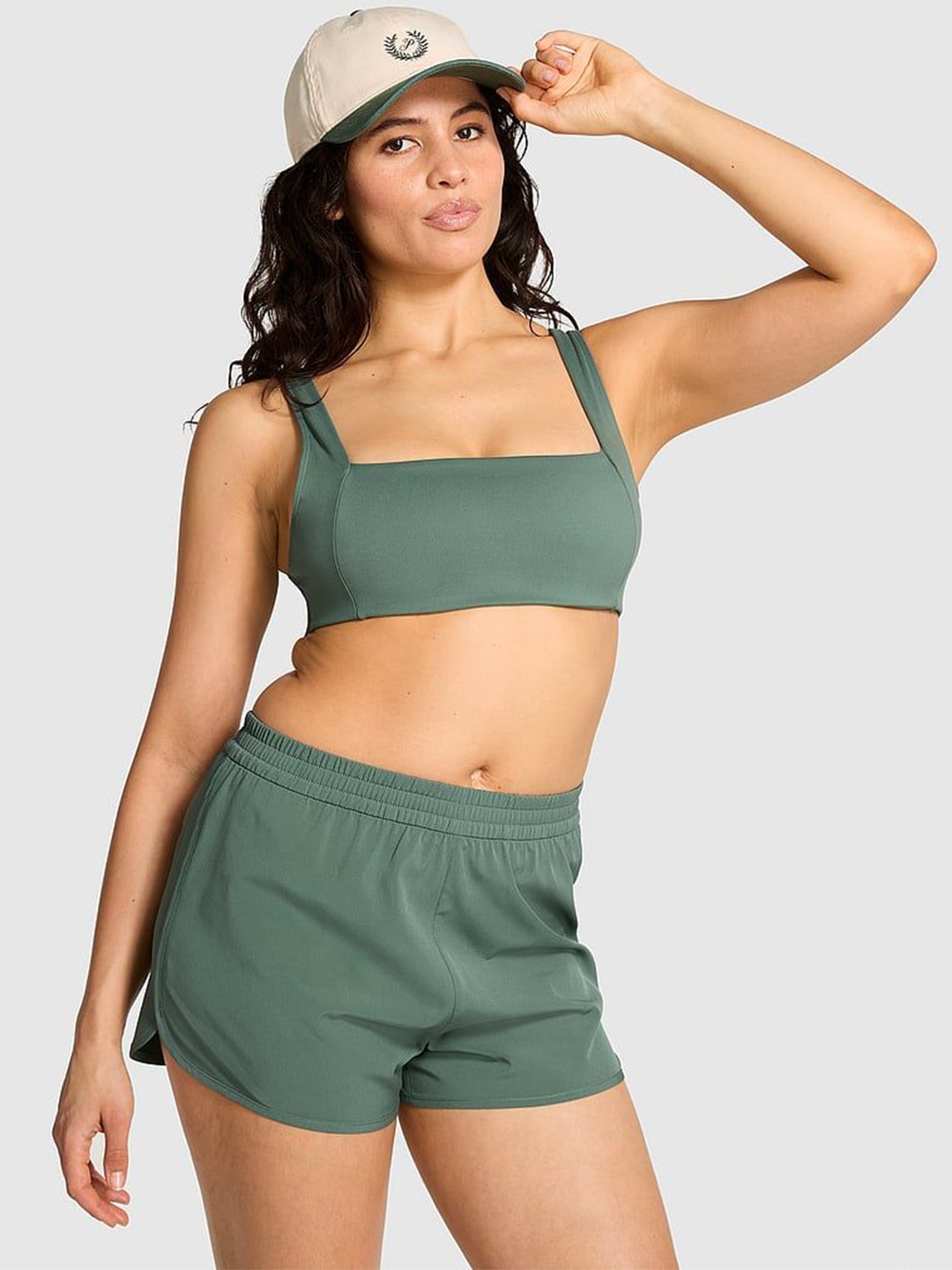 

Victoria's Secret Women High-Rise Running Sports Shorts, Green