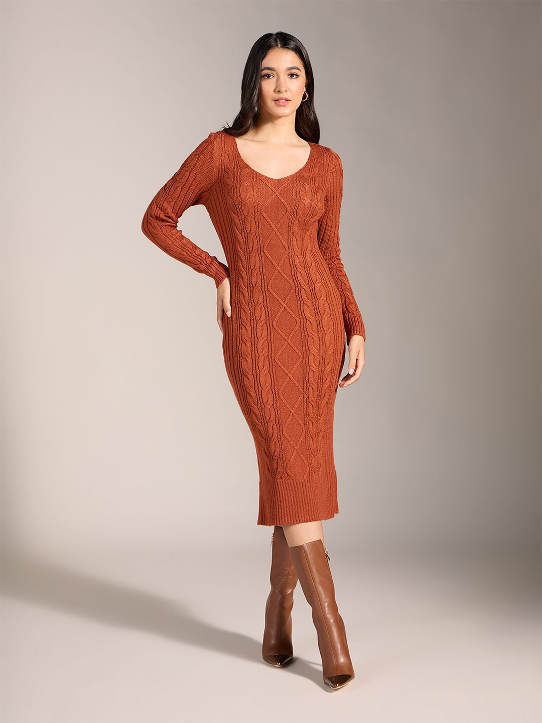 

20Dresses Sheath Midi Dress, Rust