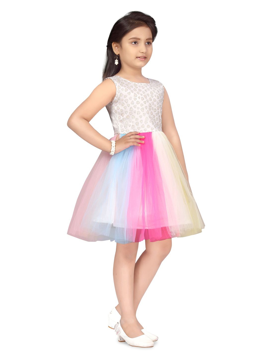 

BAESD Net Fit & Flare Dress, White