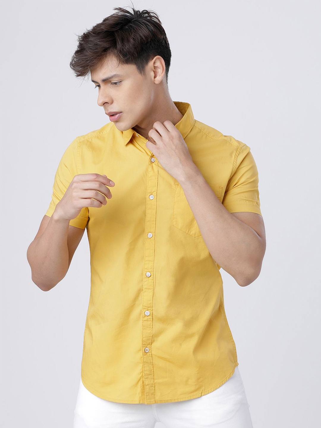 

HIGHLANDER Men Slim Fit Shirt, Mustard