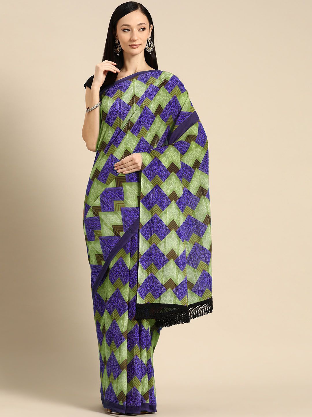 

BUTA BUTI Pure Cotton Saree, Purple