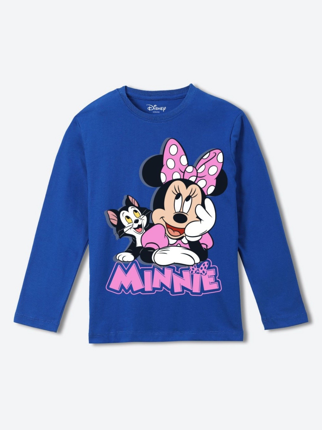 

YK Disney Girls Graphic Printed Round Neck Pure Cotton T-shirt, Blue