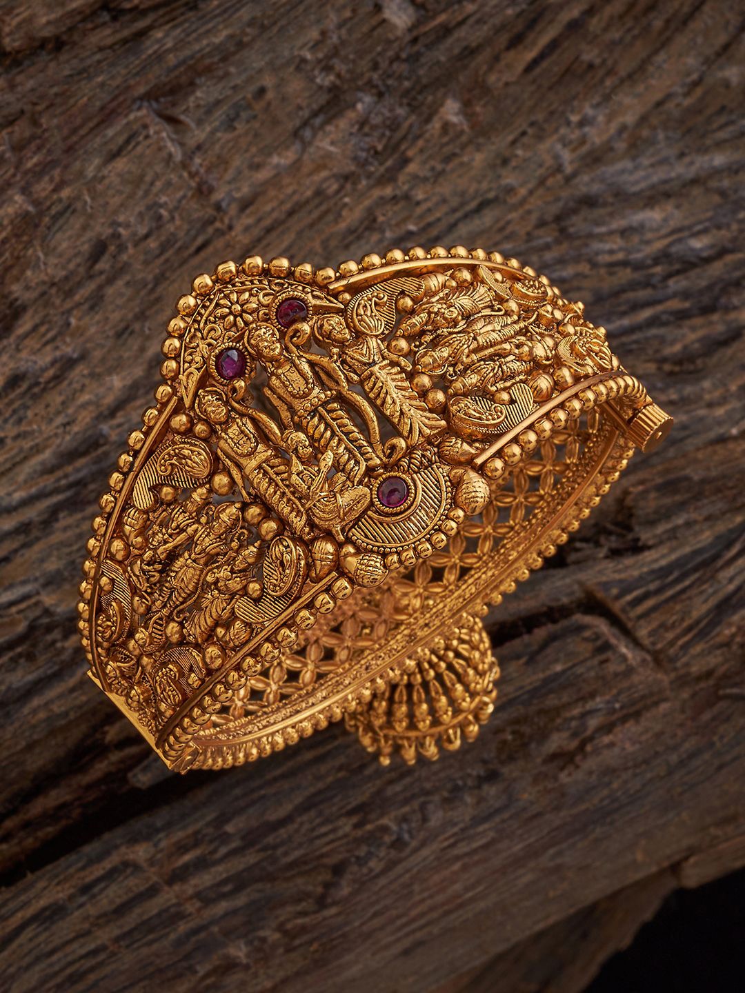 

Kushal's Fashion Jewellery Gold-Plated Antique Kada Bracelet