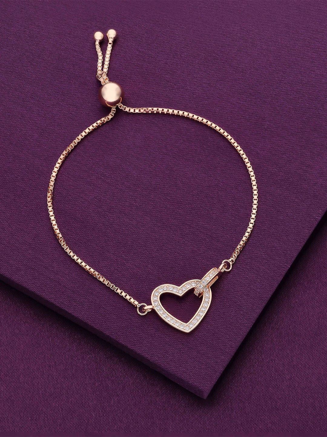 

KAI JEWEL Sterling Silver Cubic Zirconia Studded Rhodium-Plated Wraparound Bracelet, Rose gold