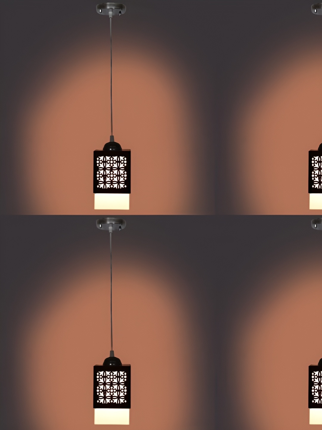 

Afast Black & White 4 Pieces Textured Wooden Pendant Ceiling Lamp