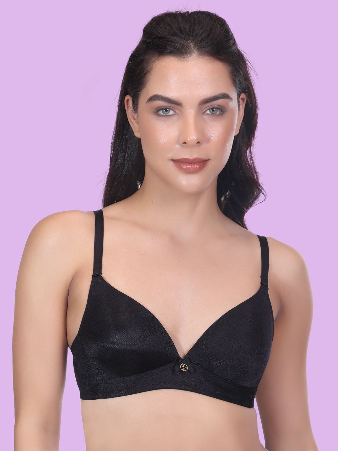 

Amour Secret Polka Dot Bra Full Coverage Lightly Padded, Black