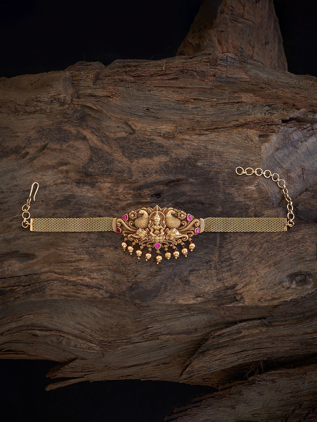 

Kushal's Fashion Jewellery Antique Gold-Plated Metal Armlet Bracelet