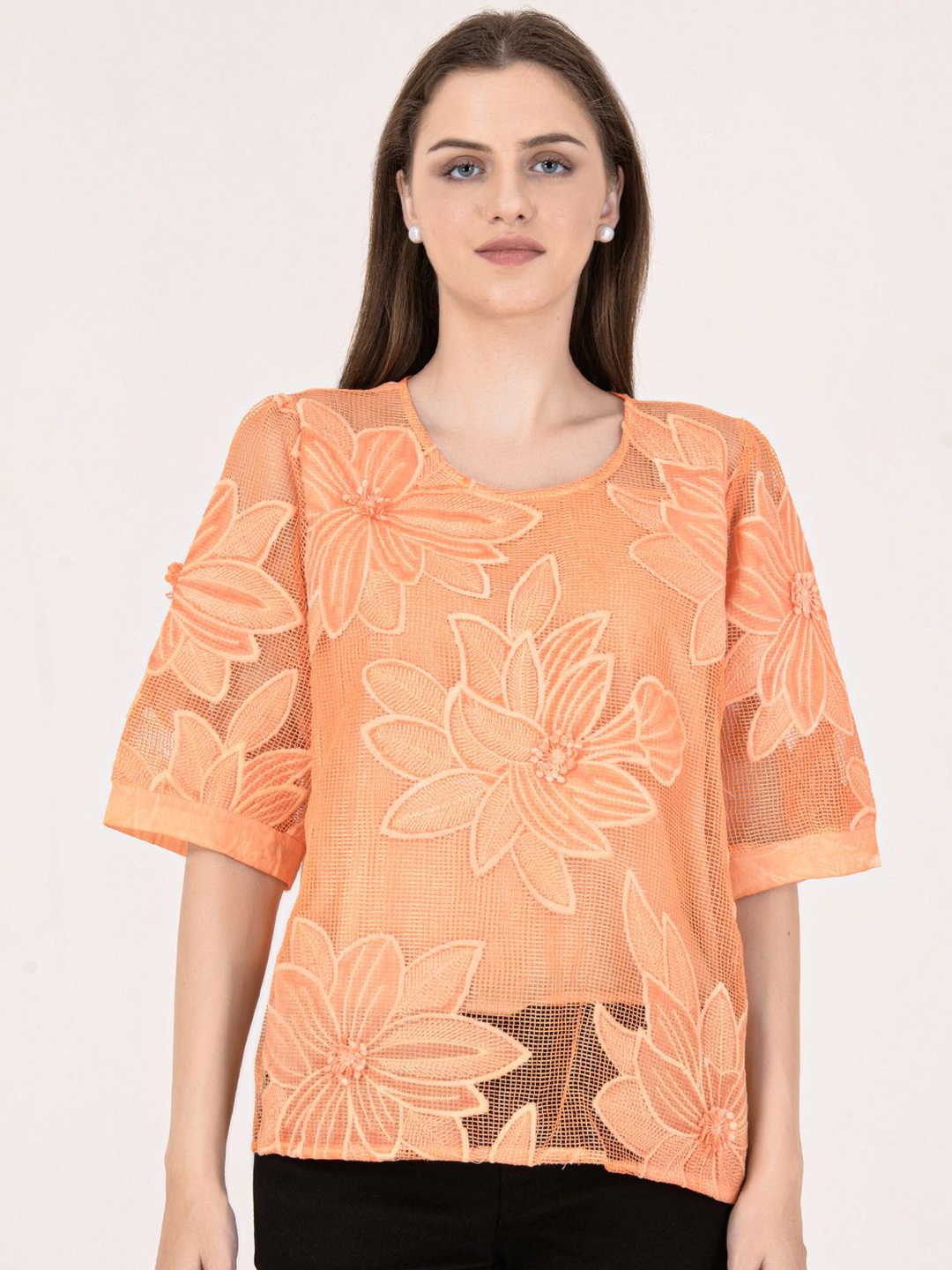 

Albion By CnM Floral Top, Orange