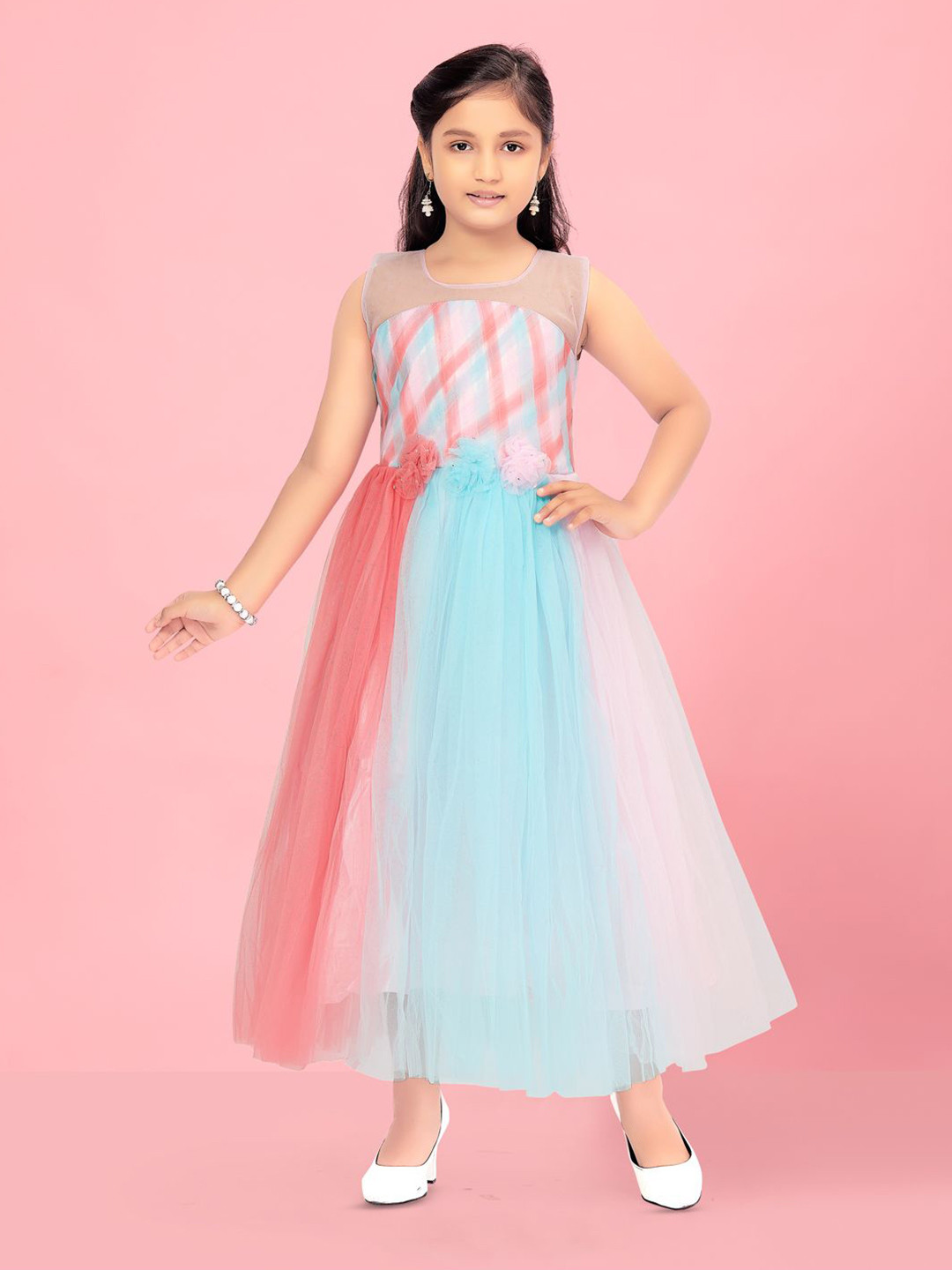 

BAESD Net Maxi Dress, Pink