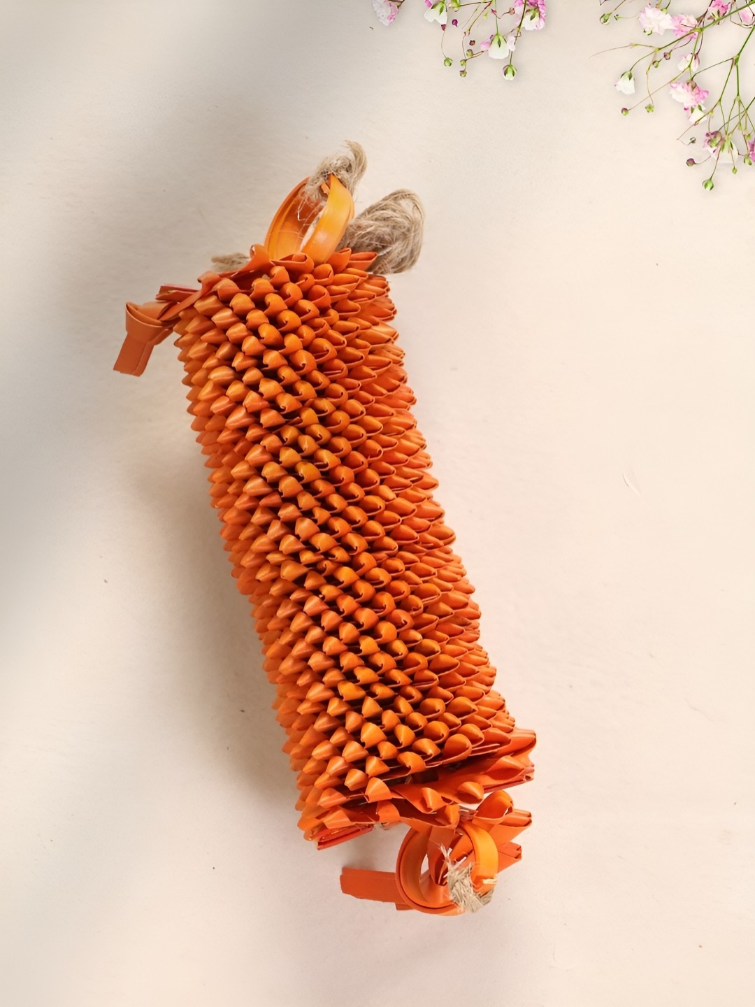 

Peepul Tree Orange 2 Pieces Palmleaf Toran Set