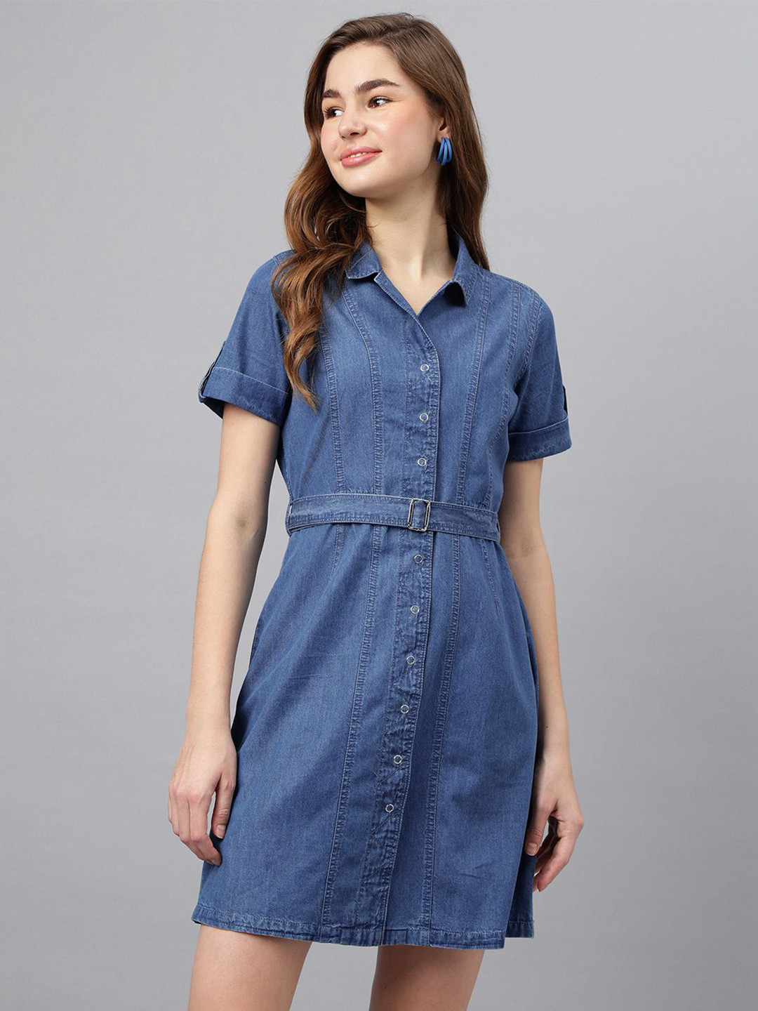 

Latin Quarters Denim A-Line Dress, Blue
