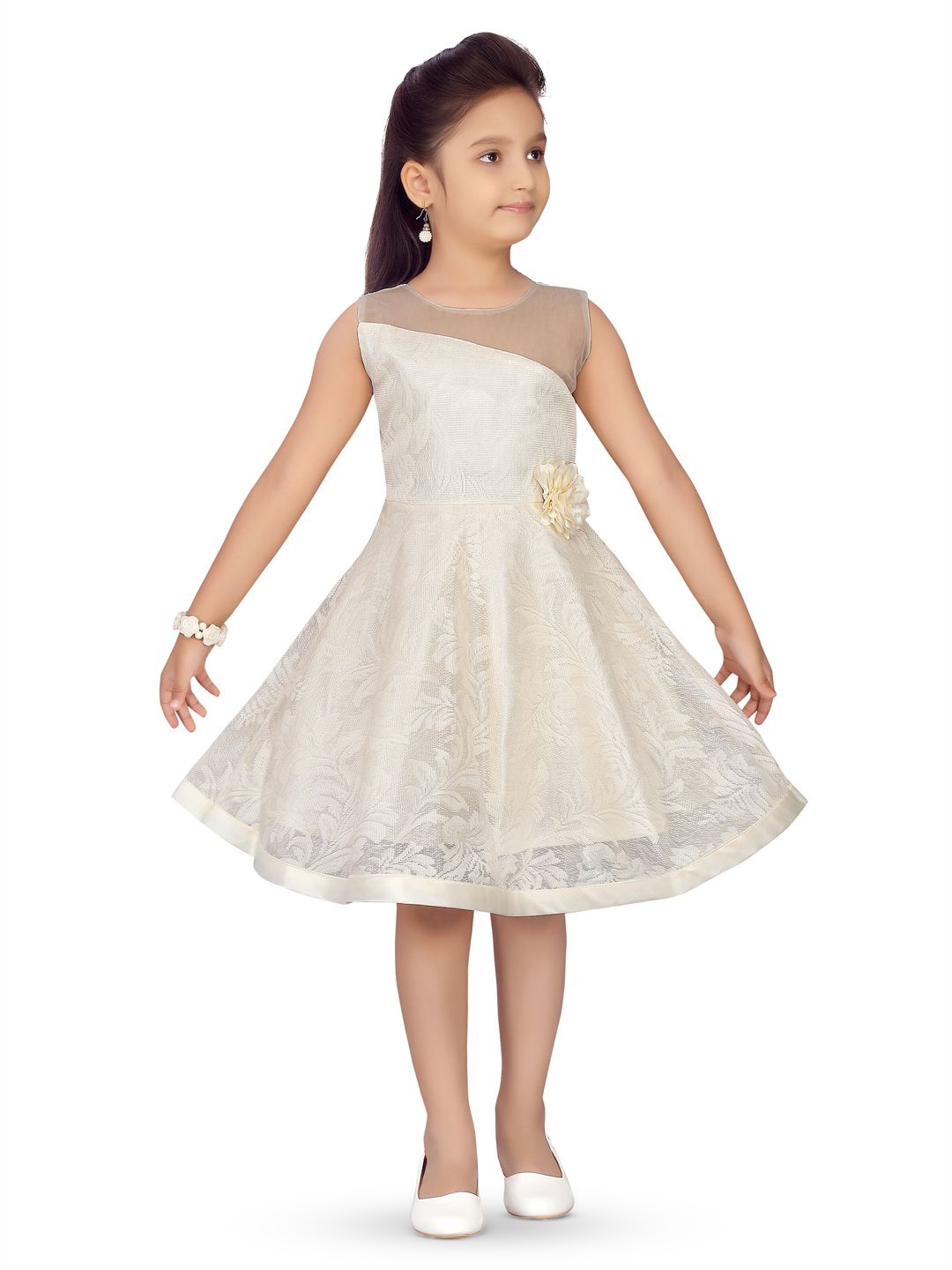 

BAESD Net Maxi Dress, Cream
