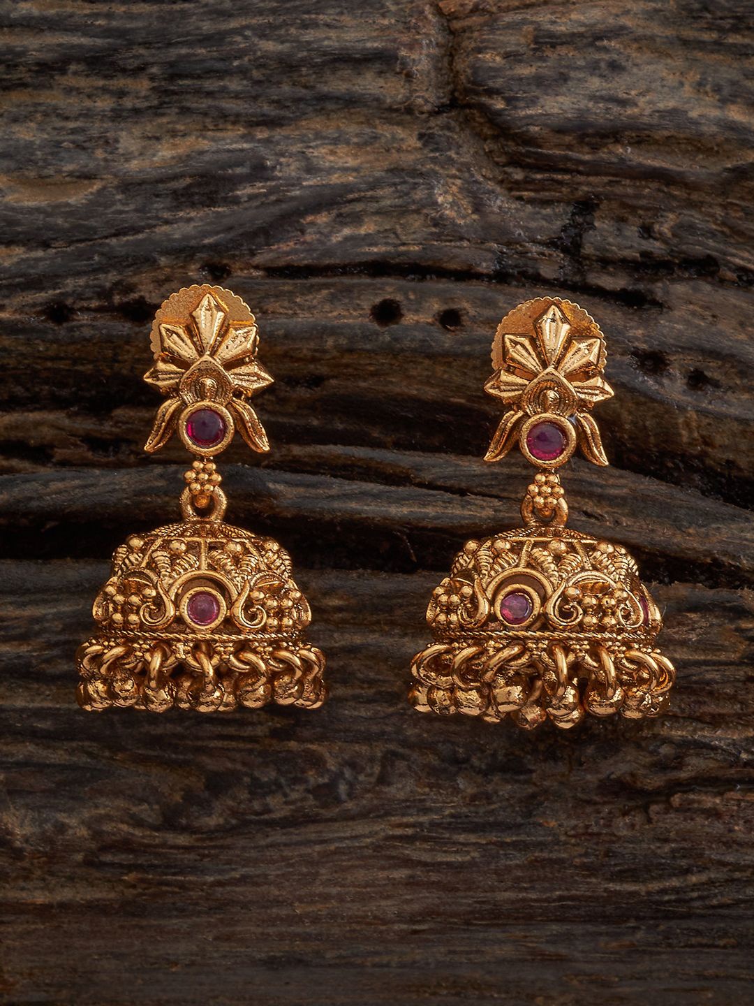 

Kushal's Fashion Jewellery Gold Plated Dome Shaped Jhumkas