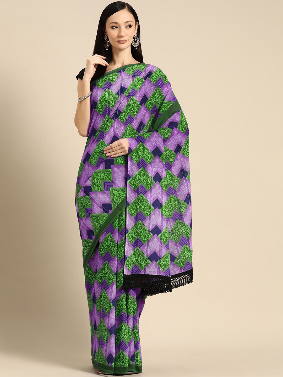 

BUTA BUTI Pure Cotton Saree, Green