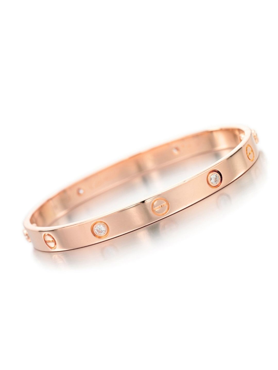 

SALVE Stainless Steel Cubic Zirconia Kada Bracelet, Rose gold