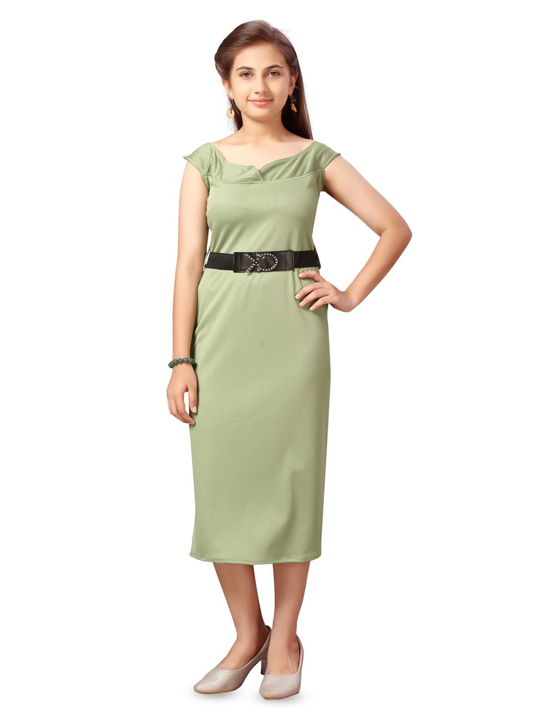 

BAESD A-Line Midi Dress, Green
