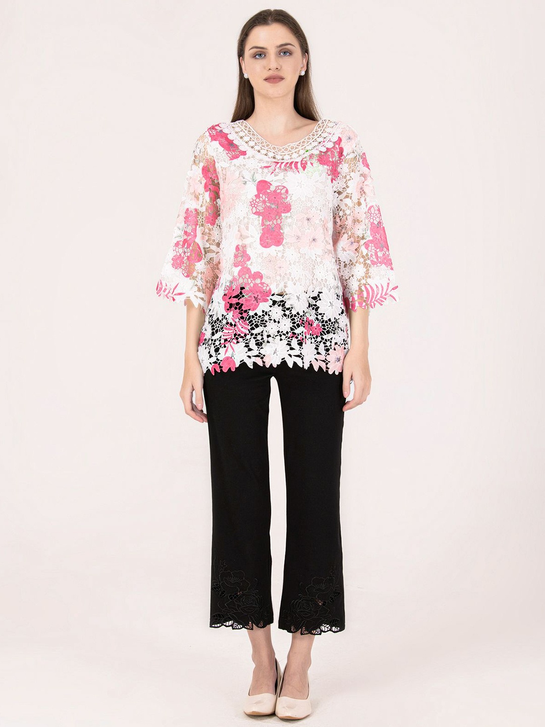 

Albion By CnM Floral Cotton Top, White