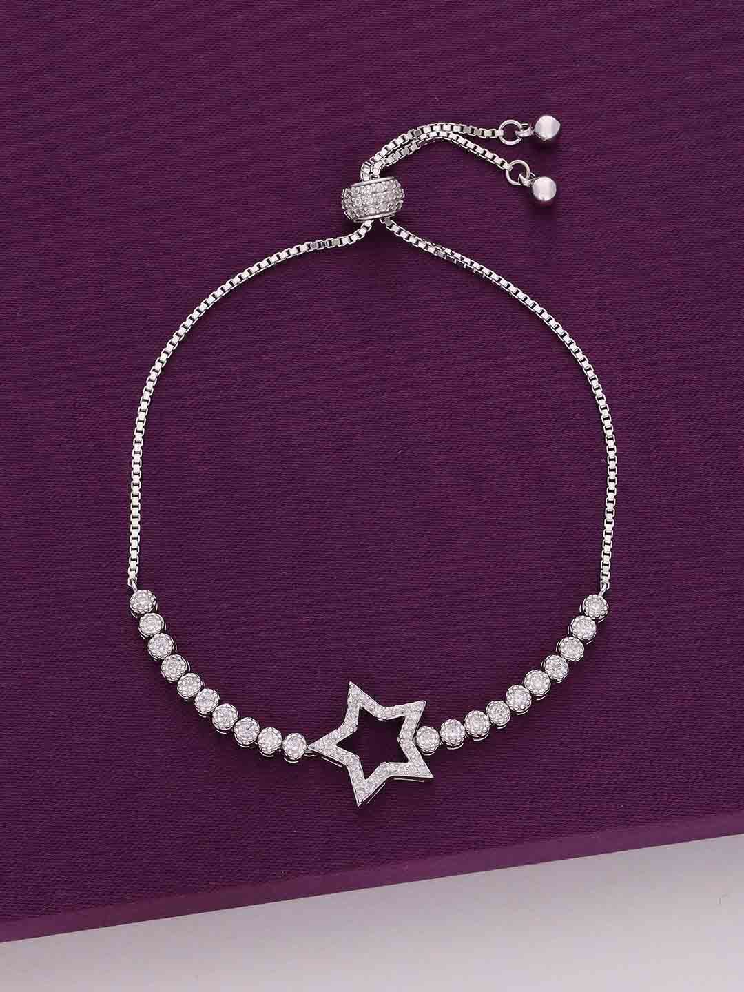 

KAI JEWEL Rhodium Plated 92.5 Sterling Silver Cubic Zirconia Wraparound Bracelet