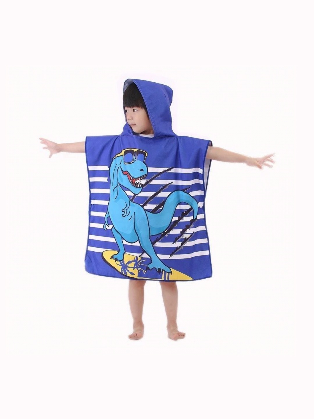 

Butterthief Blue & White Printed Cotton 210 GSM Bath Poncho Towel