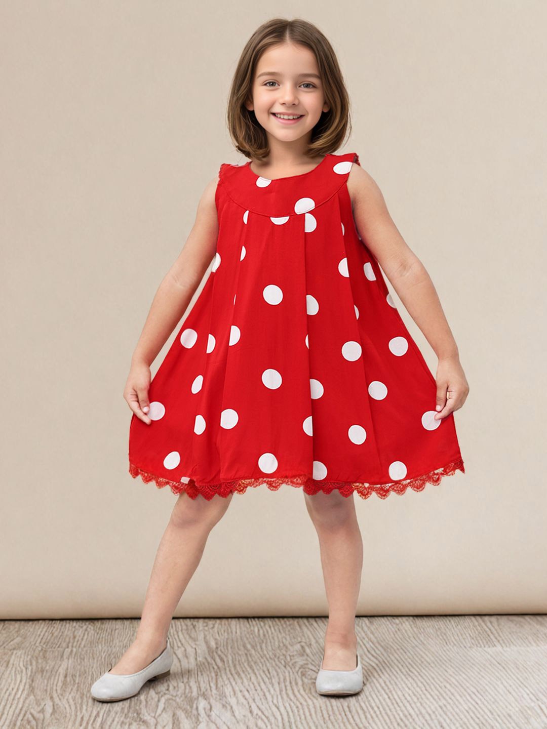 

Toonyport Polka Dot Print Fit & Flare Dress, Red