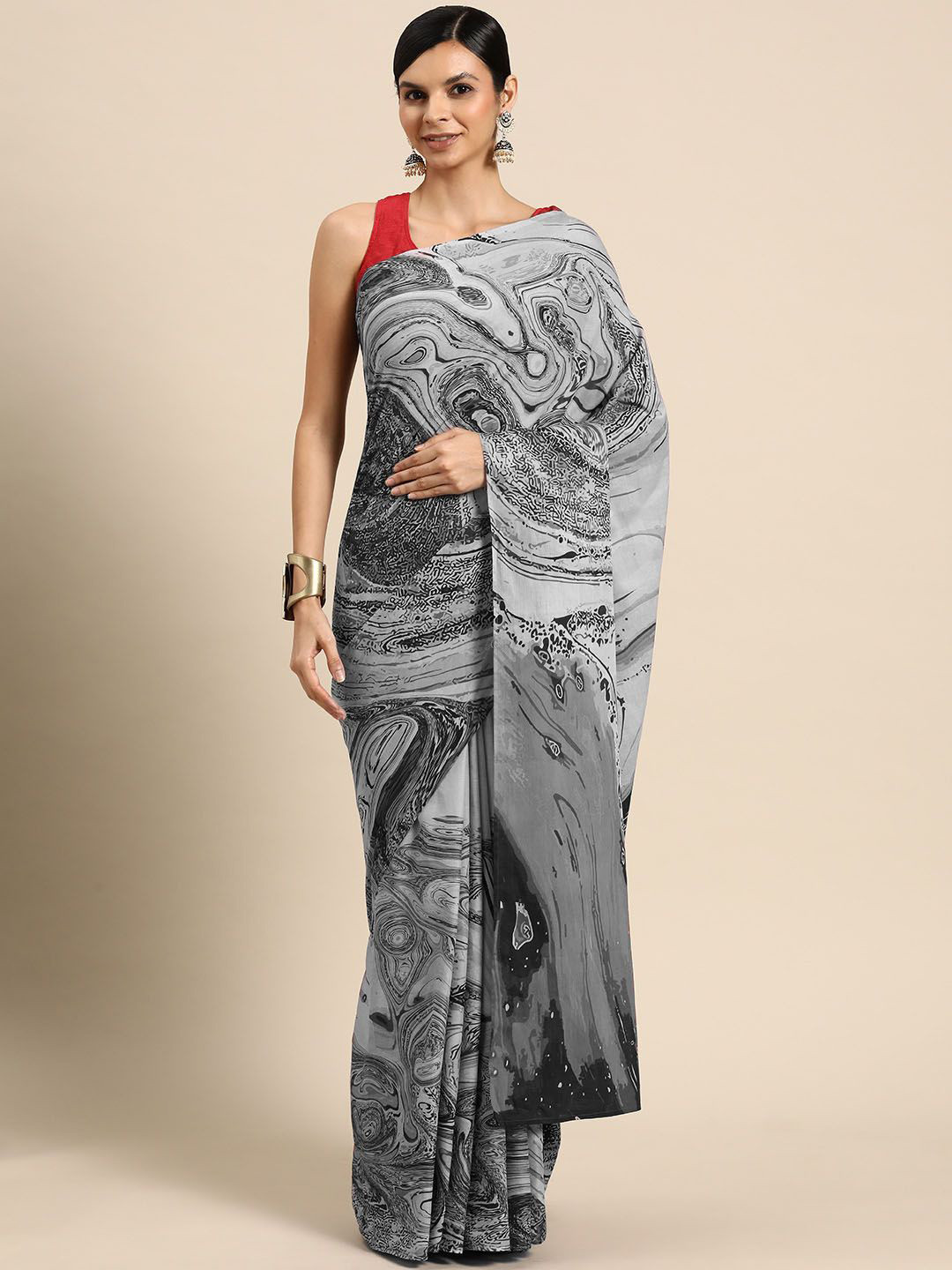 

BUTA BUTI Pure Cotton Saree, Grey