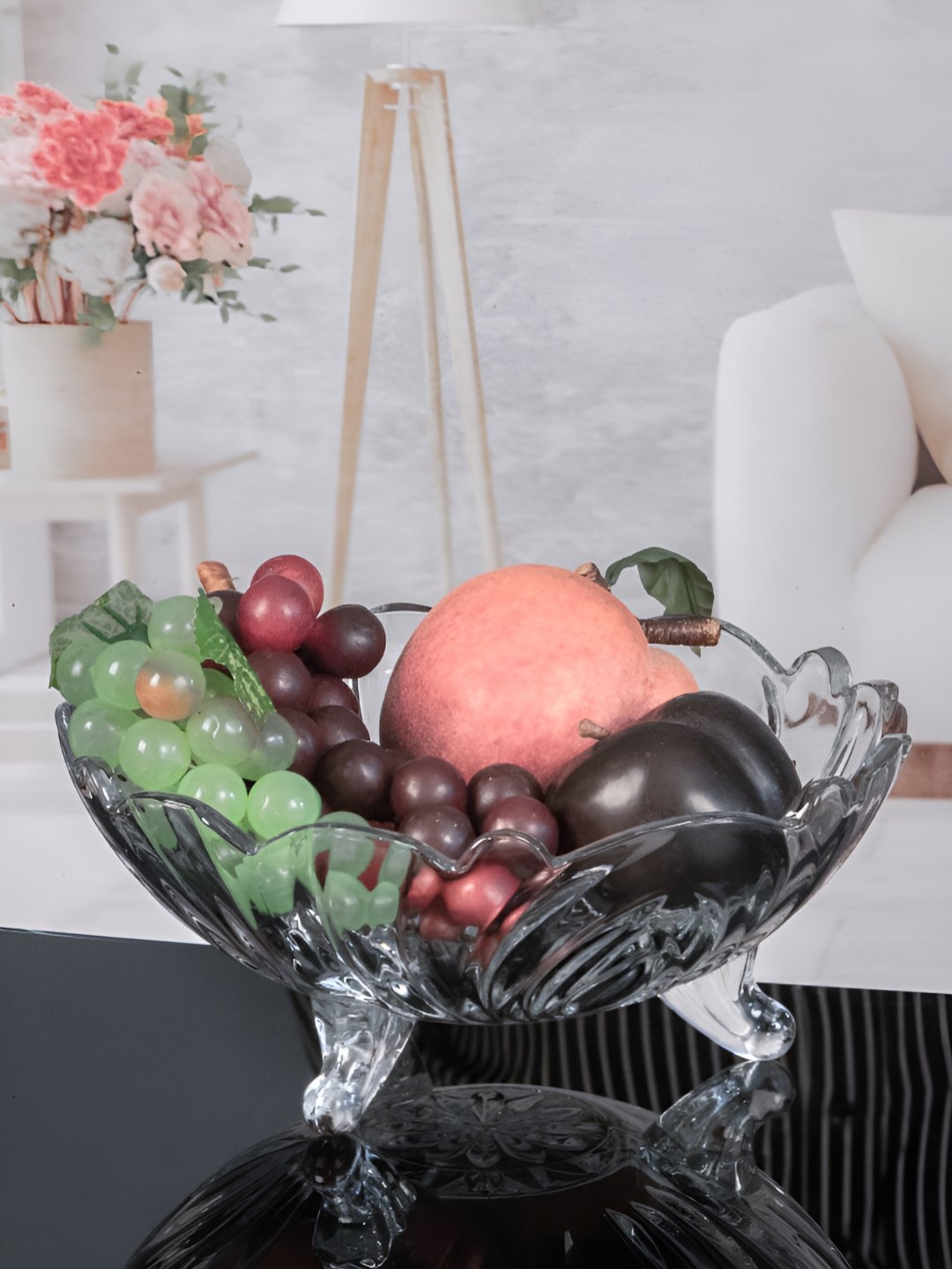

Roxx Alicia Transparent Textured Glass Smooth Surface Serving Bowl 1.5 L