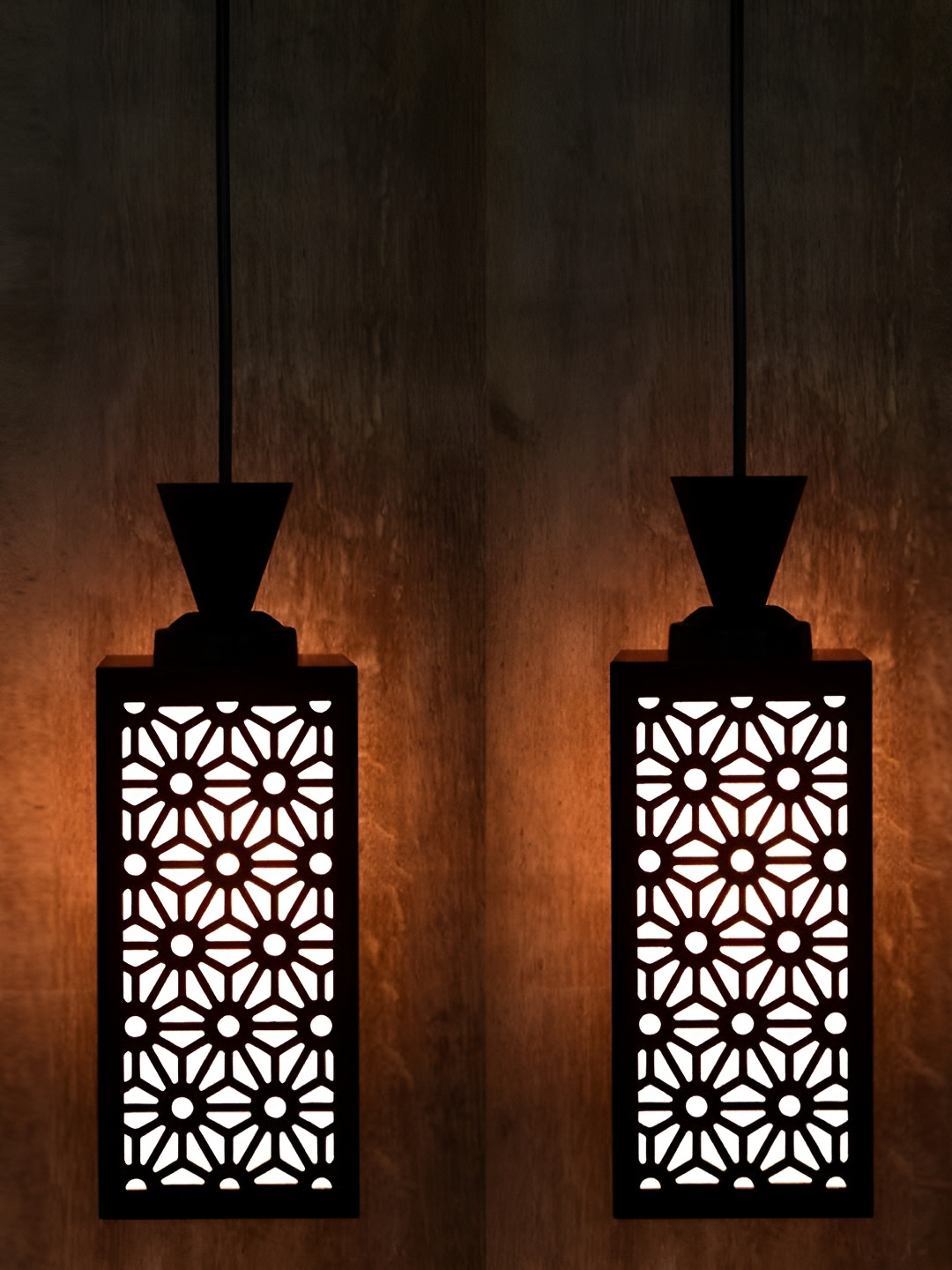 

Afast Black & White 2 Pieces Textured Wooden Pendant Ceiling Lamps