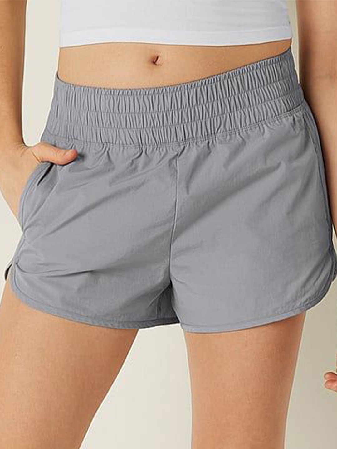 

Victoria's Secret PINK High Waist Running Shorts, Grey