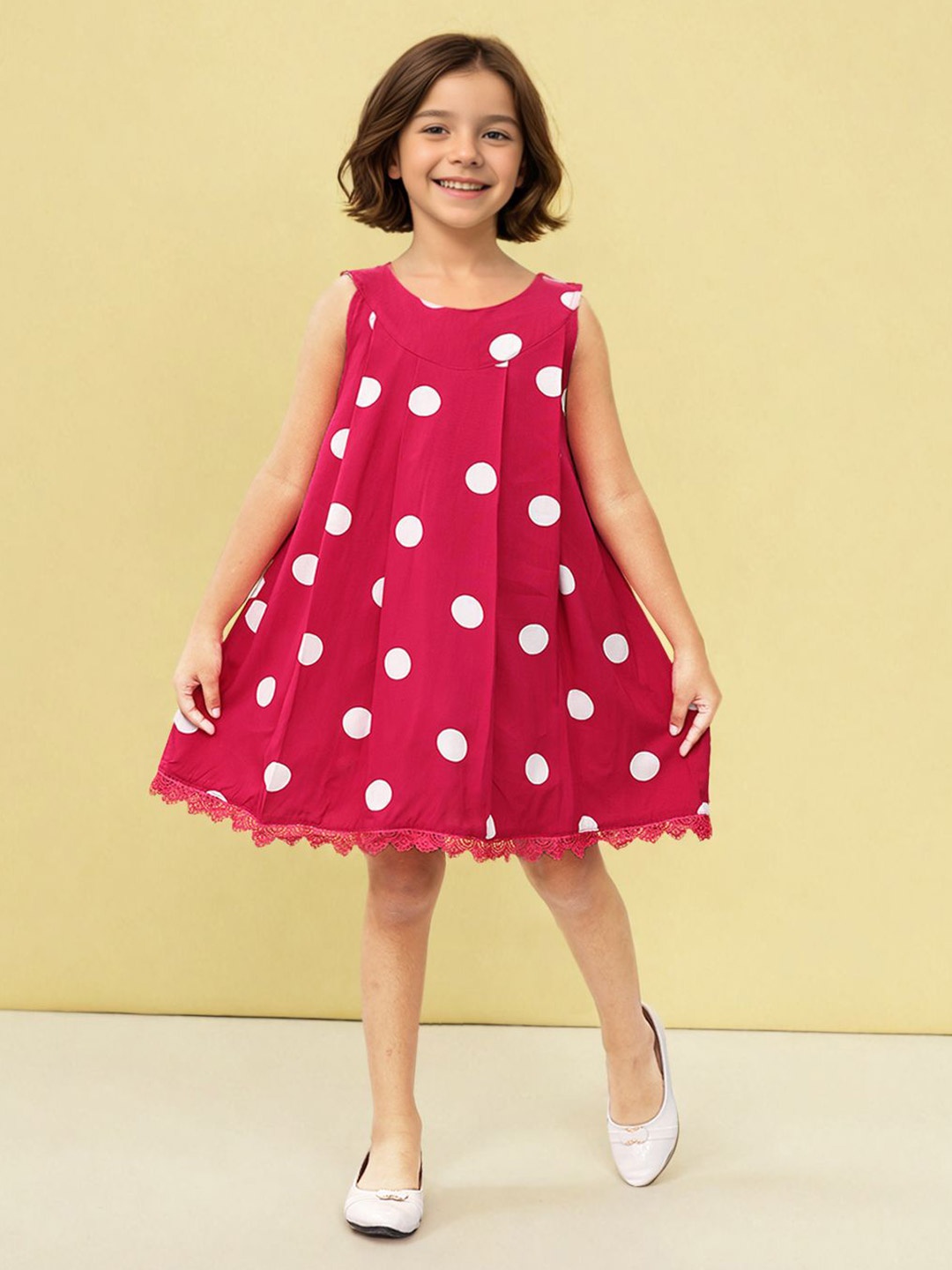 

Toonyport Polka Dot Fit & Flare Dress, Pink