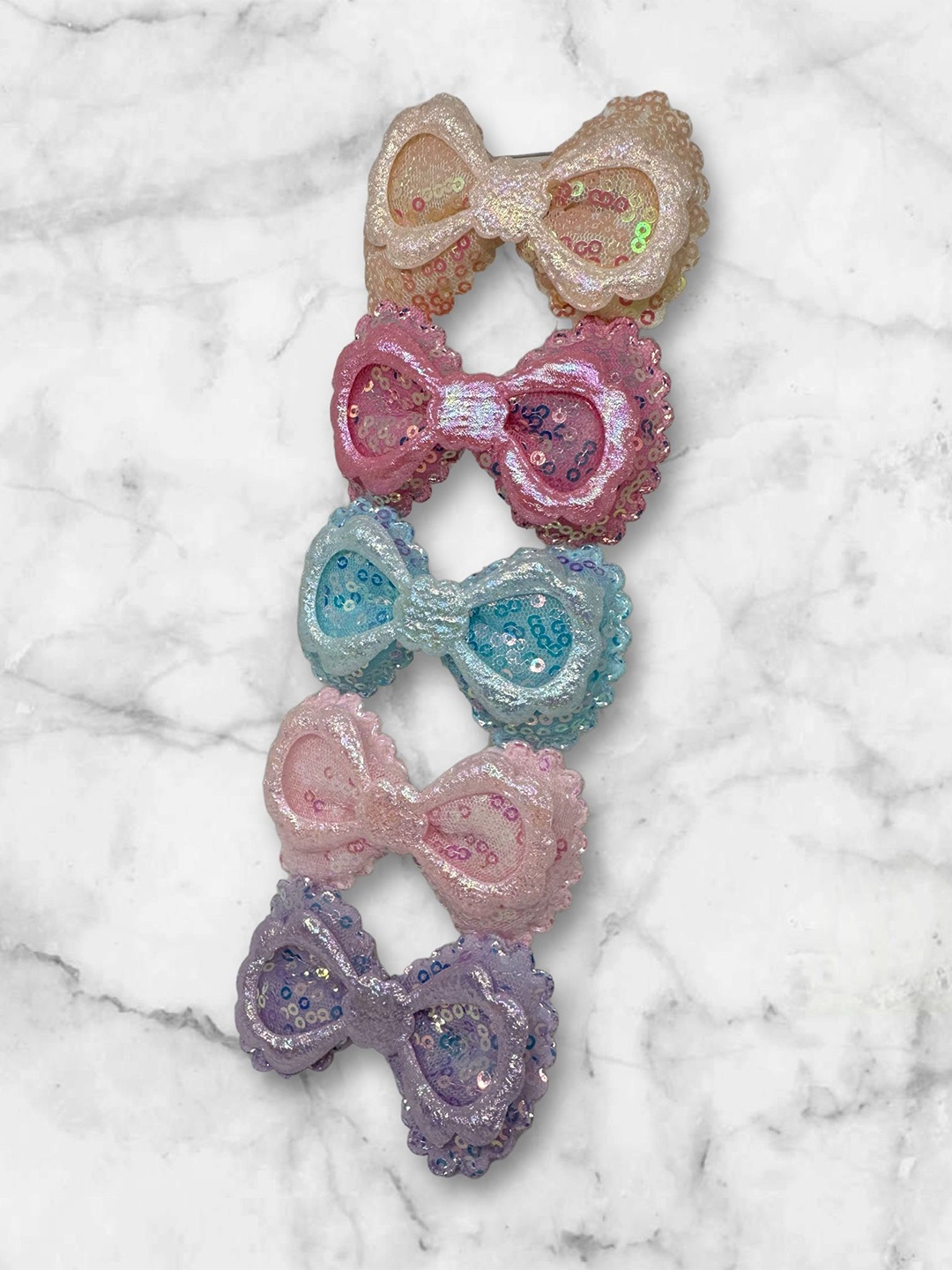 

Samsara Couture Girls Set of 5 Embellished Alligator Hair Clips, Pink