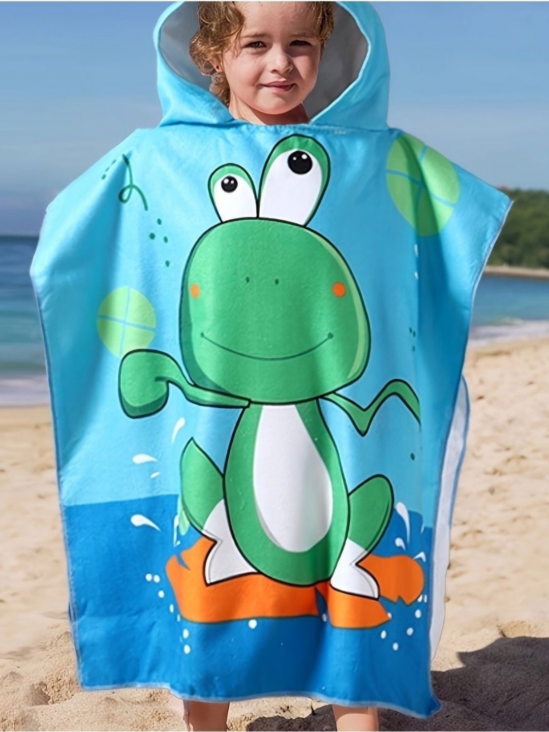 

Butterthief Blue & Green Printed Cotton 210 GSM Poncho Bath Towel