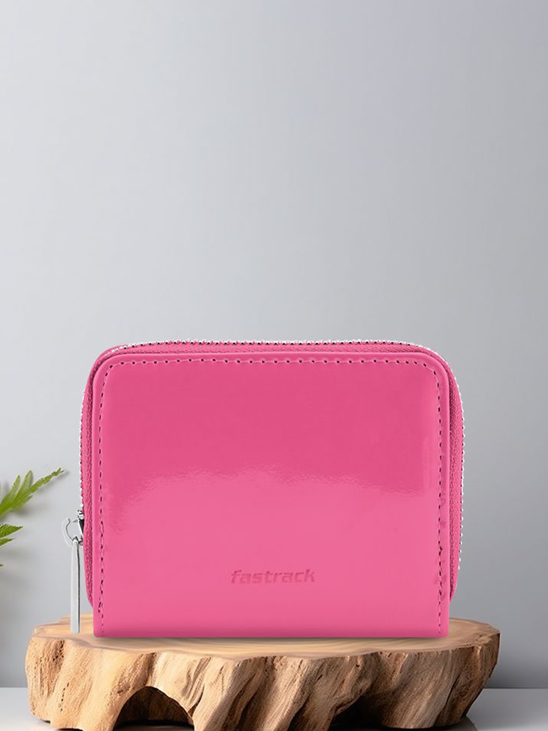 

Fastrack Women PU Zip Around Wallet, Pink