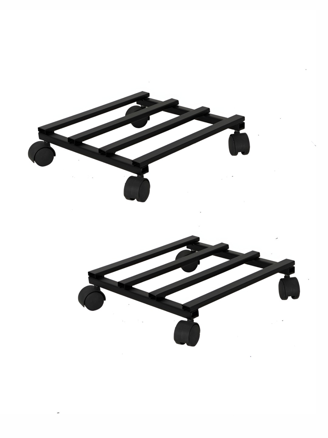 

DECOWORLD Black 2 Pieces Planter Stands With Wheels