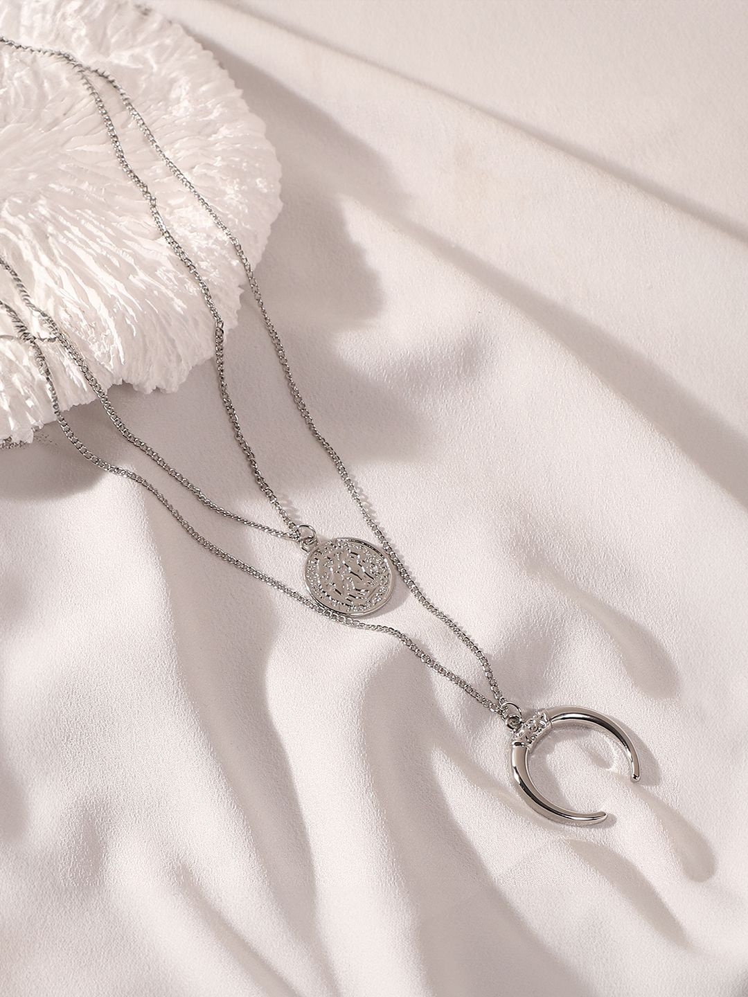 

SOHI Silver Plated Layered Necklace