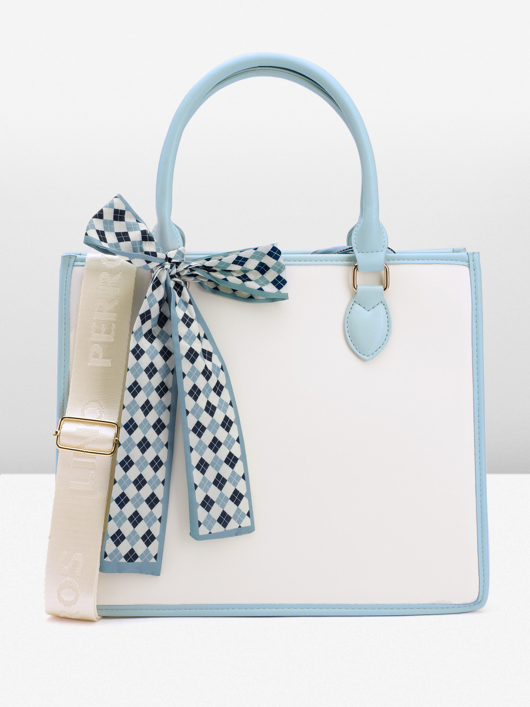 

Lino Perros Structured Handheld Bag with Bow Detail, White