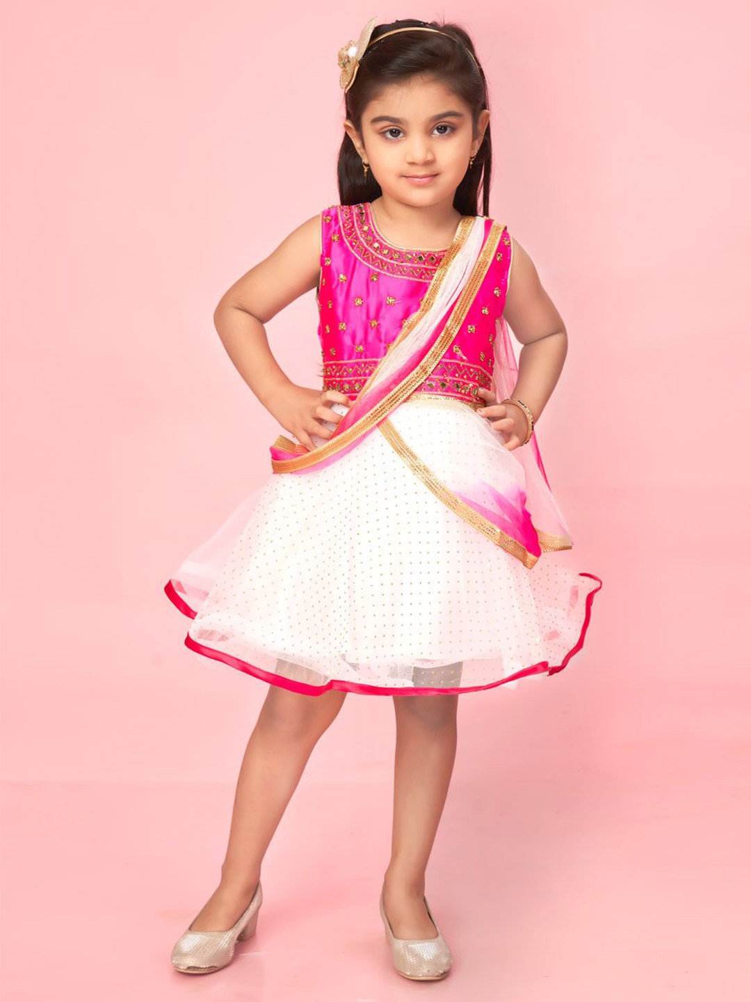 

BAESD Net Fit & Flare Dress, Pink