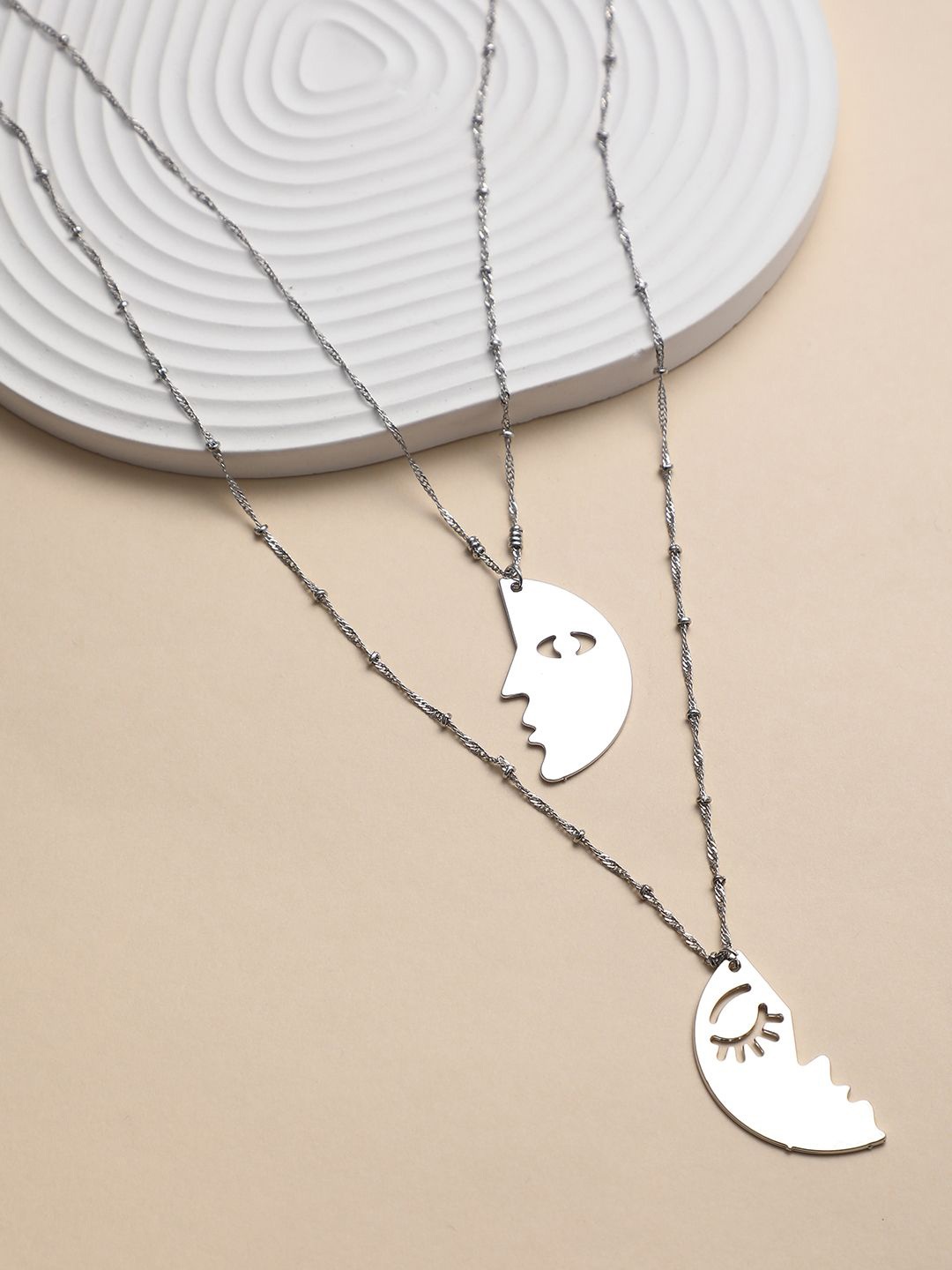

SOHI Silver-Plated Layered Necklace
