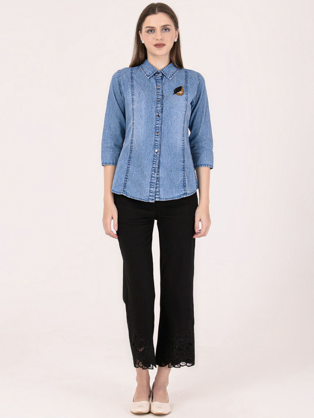 

Albion By CnM Cotton Shirt Style Top, Blue