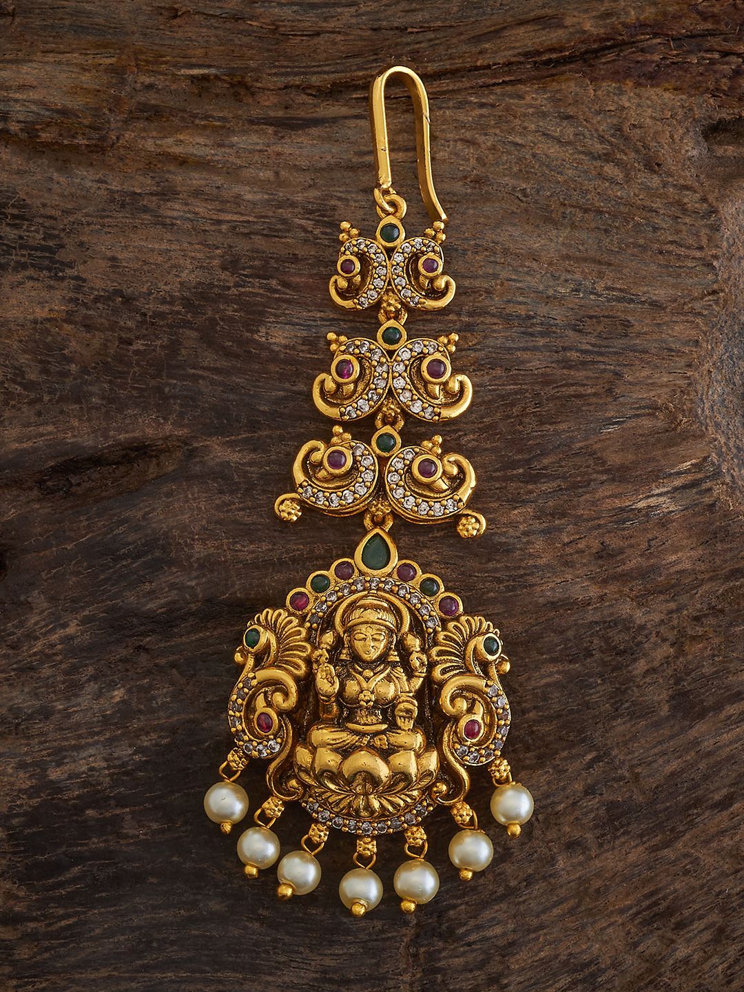 

Kushal's Fashion Jewellery Gold-Plated Artificial Beaded Maang Tikka