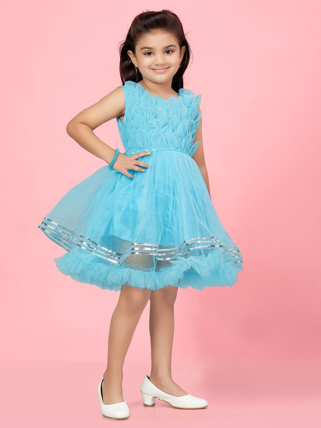 

BAESD Net Fit & Flare Dress, Turquoise blue