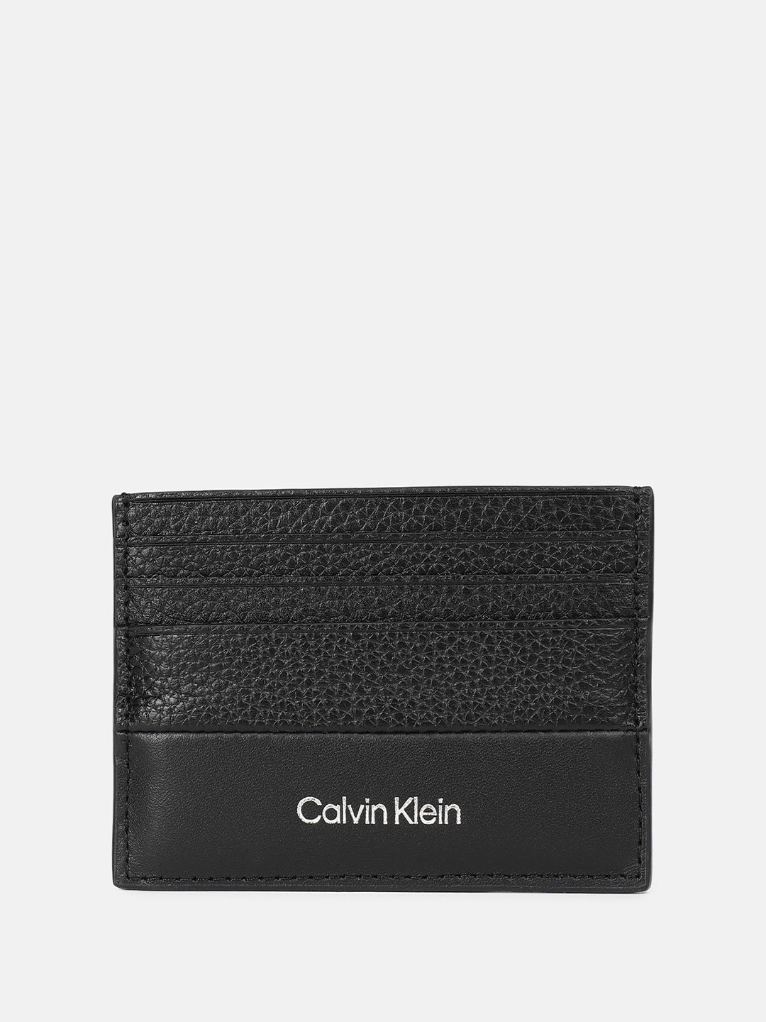 

Calvin Klein Men Textured Leather Card Holder, Black