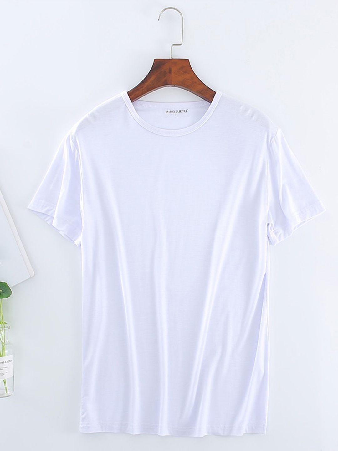 

StyleCast Men Extended Sleeves Raw Edge T-shirt, White