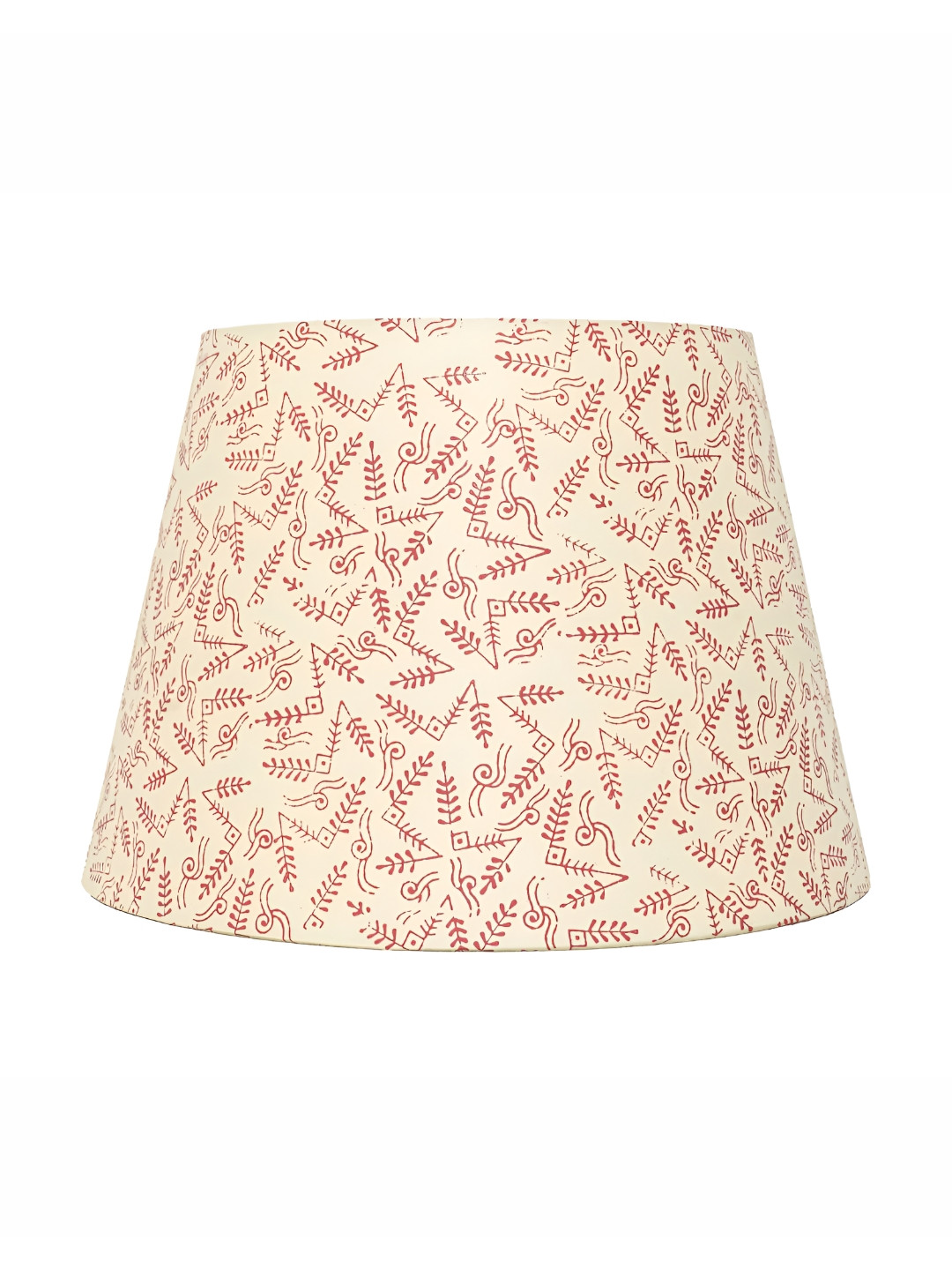 

Lampenschirm India Red & White Printed Frustum Shaped Cotton Lamp Shade