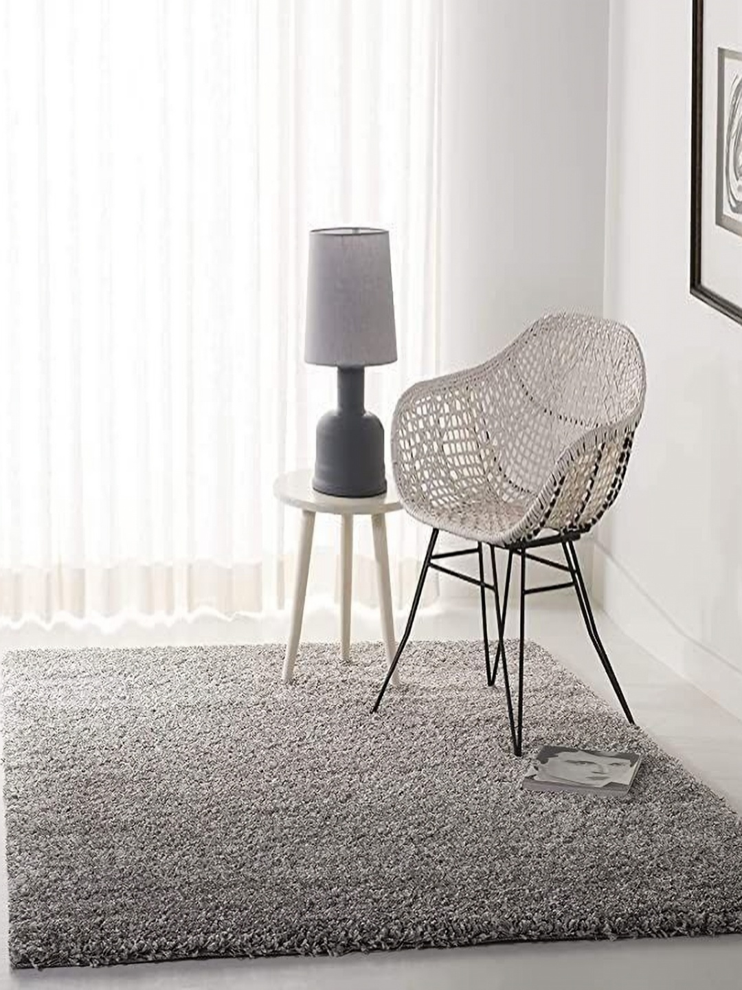 

Banchmark Home Furnishings Silver Toned Anti Skid Shaggy Carpet