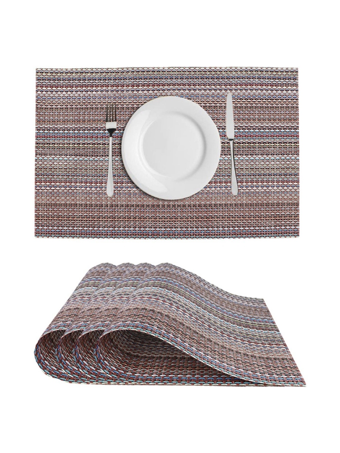 

Dakshya Industries Brown 4 Pieces Textured Table Placemats